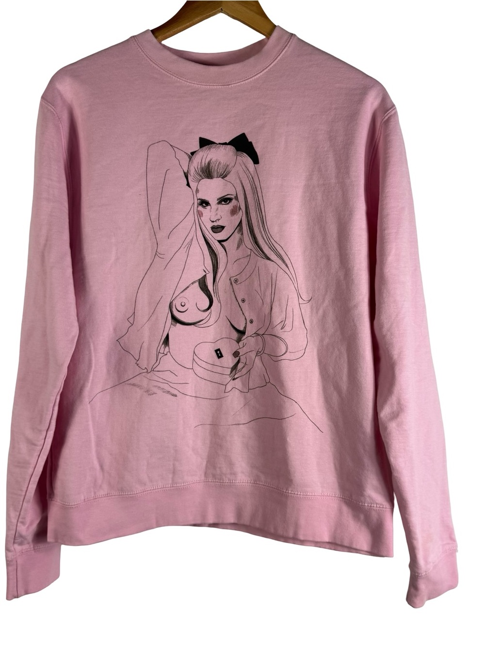 2023 Lana Del Rey Tunnel Under Ocean Blvd Crewneck Sweatshirt Small Pink Music